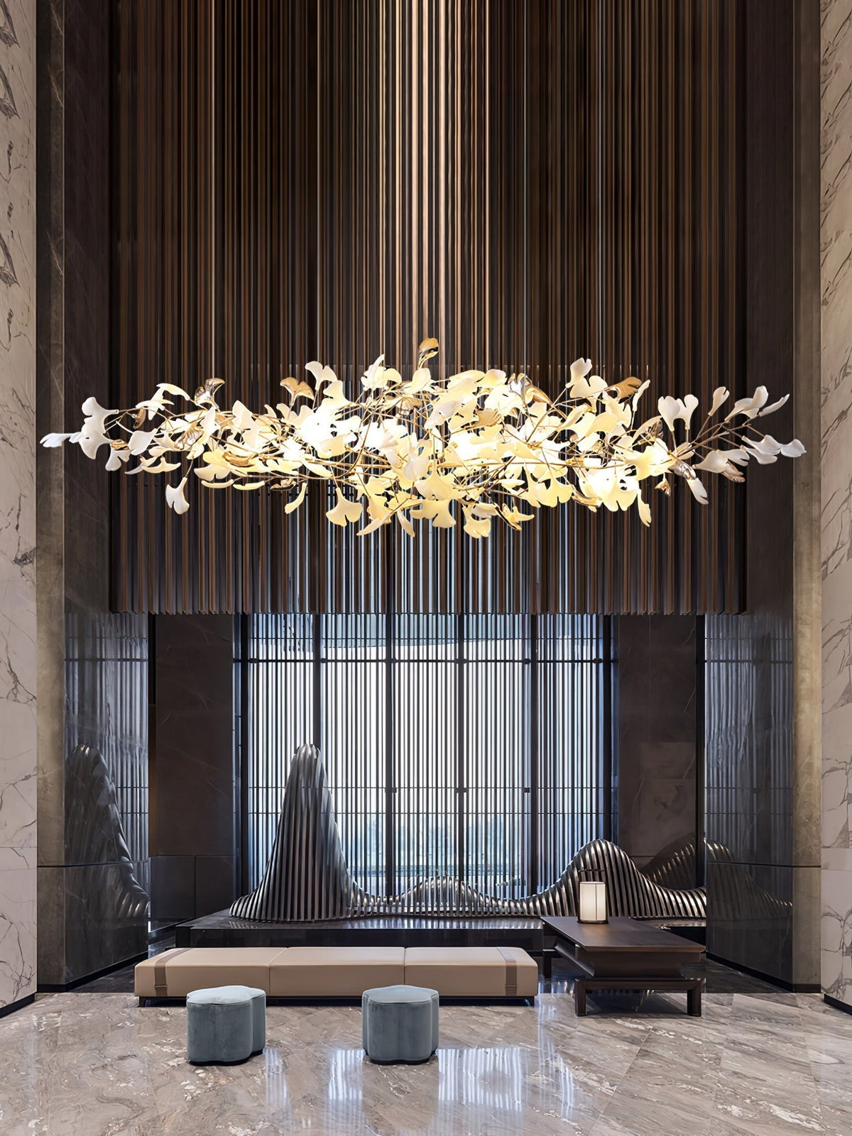 Sovell Postmodern luxe Ginkgo Cloud Ceramics Kroonluchter