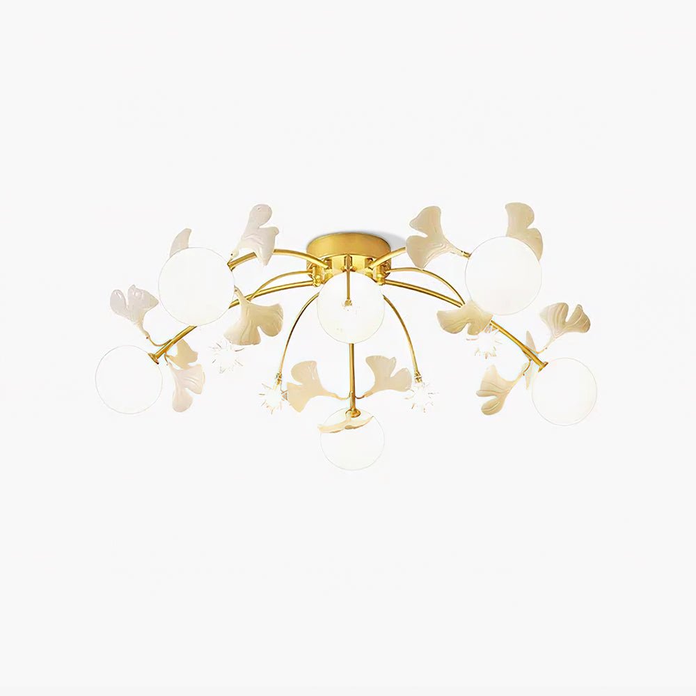 Celalaya plafondlamp Ginkgo glas voor woonkamer