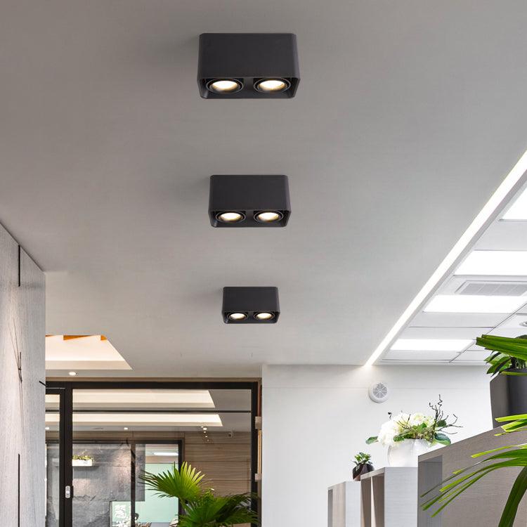 Devely Spotlight Vlakke Plafondmontage Dubbele LED Hoekige Minimalistische