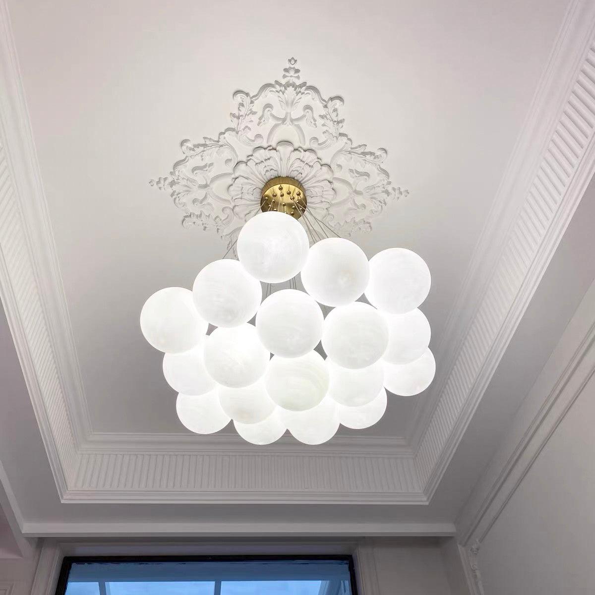Celalissa Kroonluchter met Glascluster en Matglas