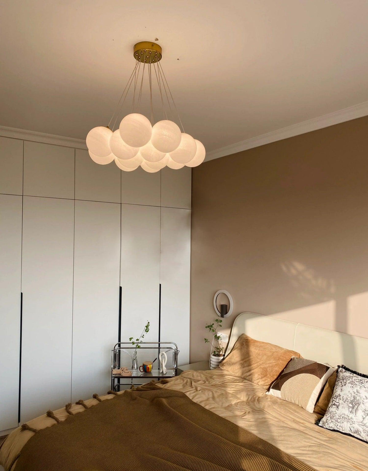 Celalissa Kroonluchter met Glascluster en Matglas