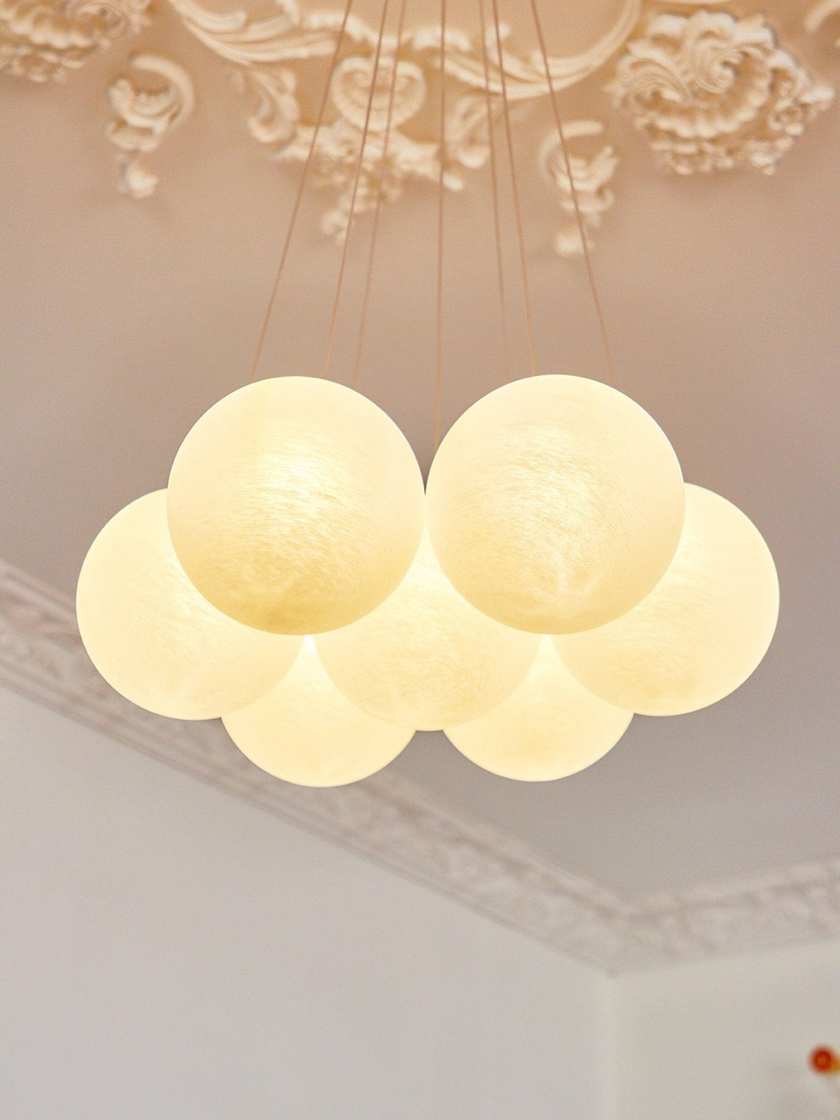 Celalissa Kroonluchter met Glascluster en Matglas