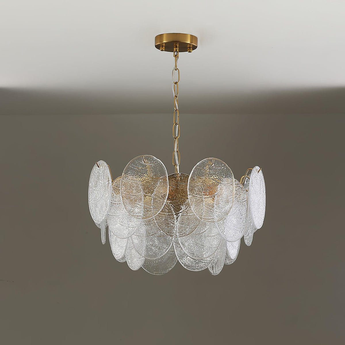 Eirenian Kroonluchter glas Disc Goud