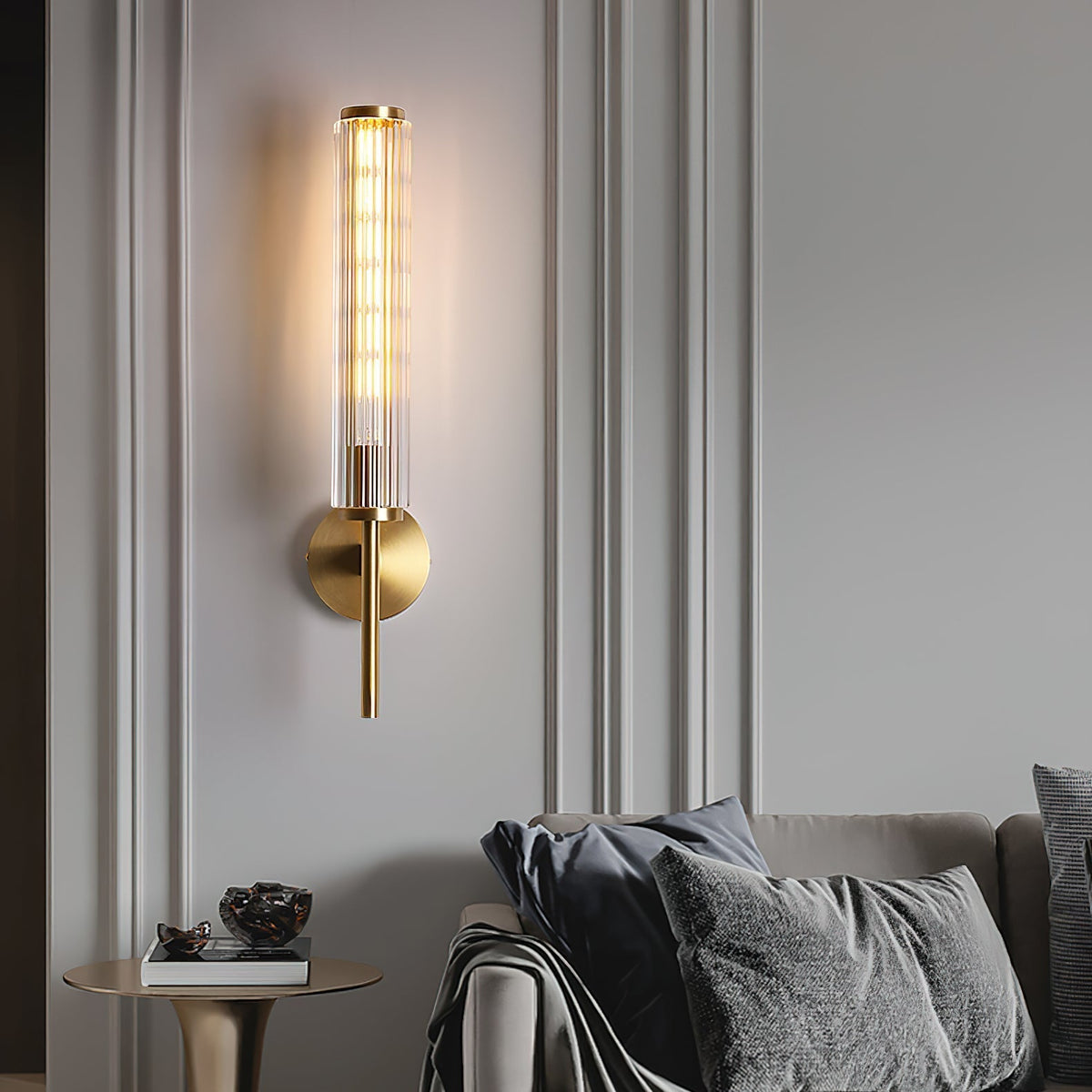 Faylen Premium Lineaire wandlamp van messing en glas