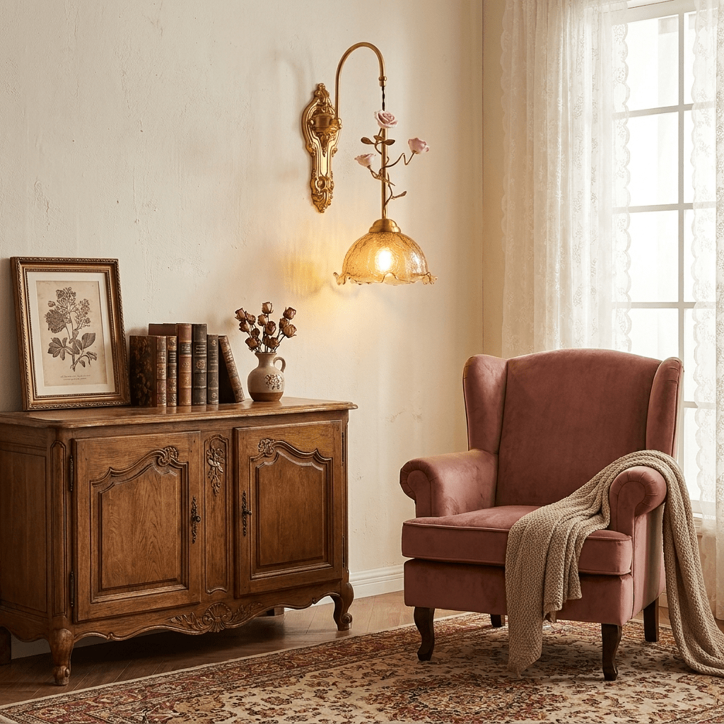 Clarisse Goud & Roze wandlamp