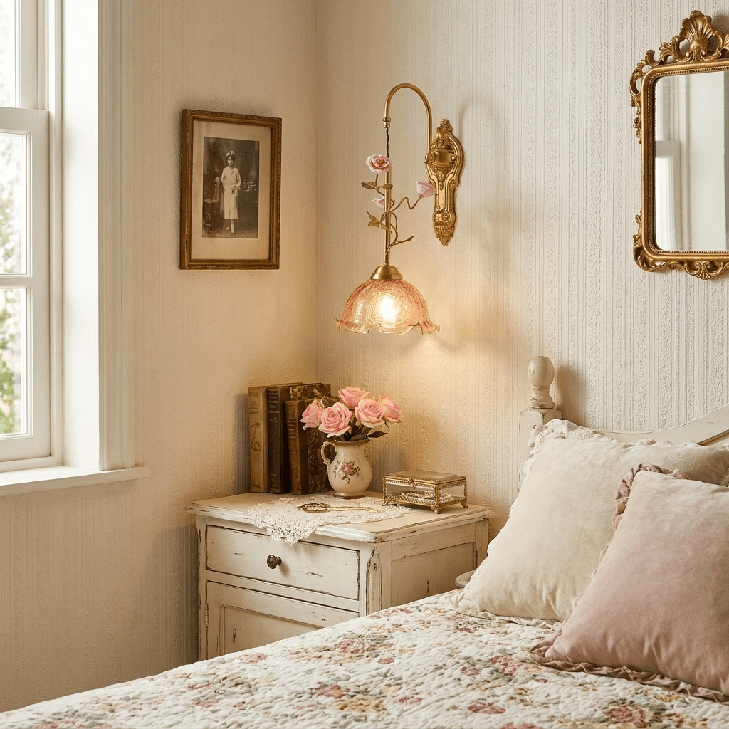 Clarisse Goud & Roze wandlamp