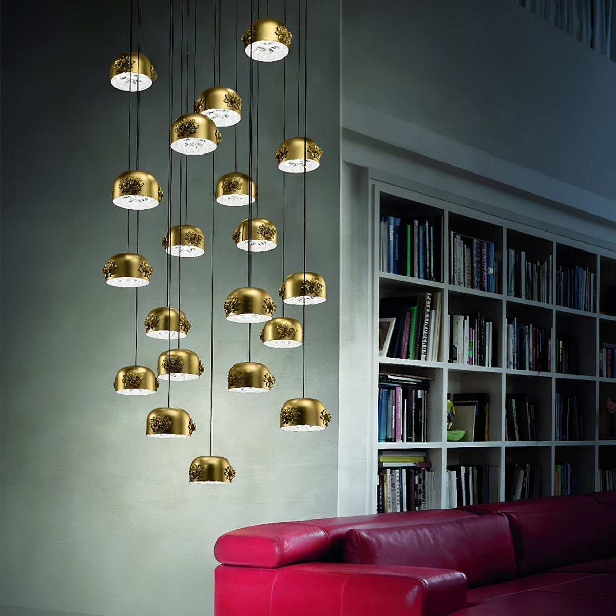 Zesolila Traditionele kunst hanglamp van goudkleurig metaal