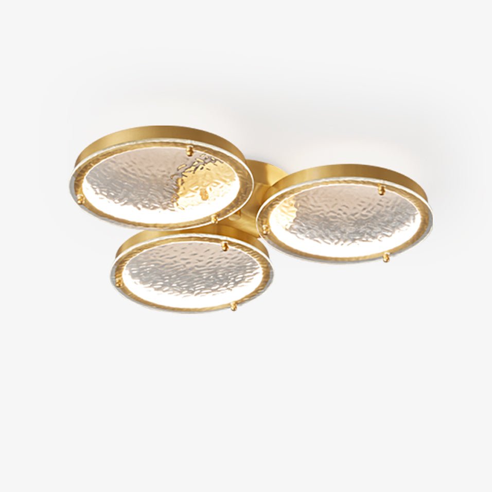 Itale unieke ringen van goudkleurig messing met glazen plafondlamp