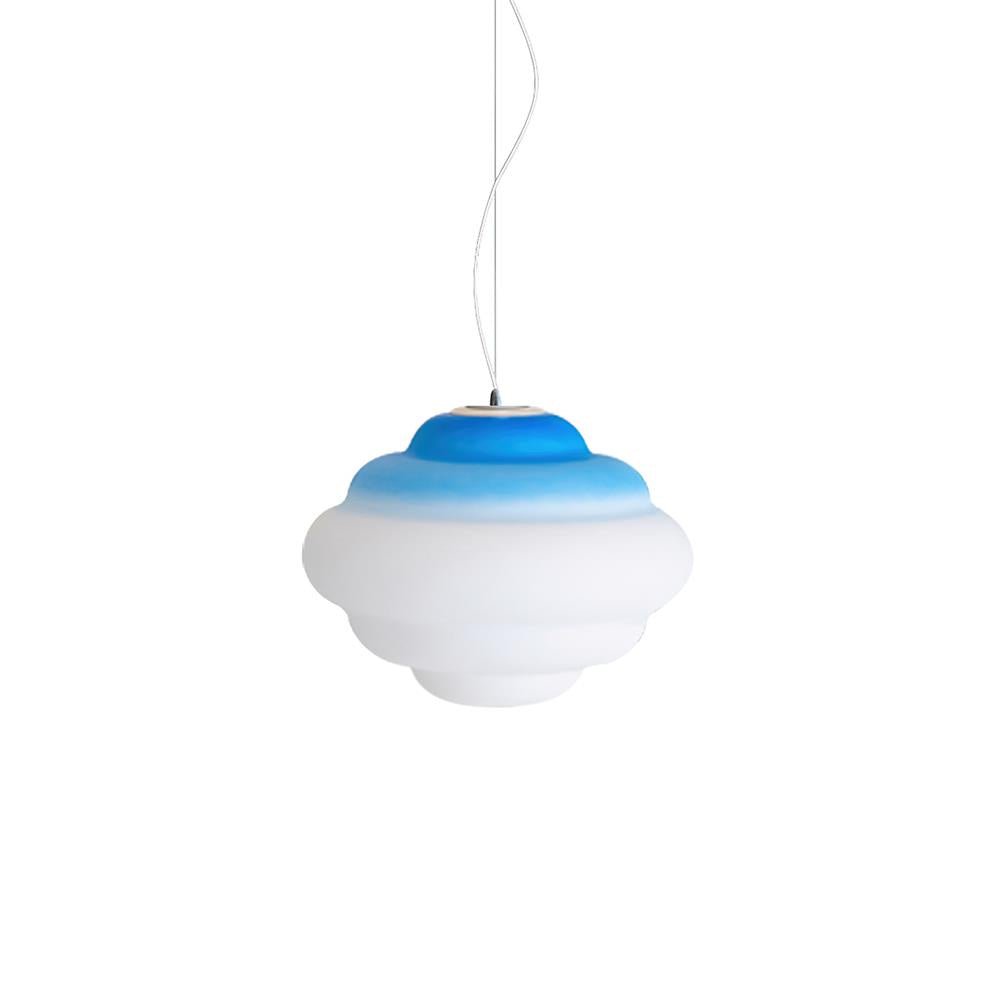 Eurvenara Premium Noordse kunst hanglamp met wolkig glas