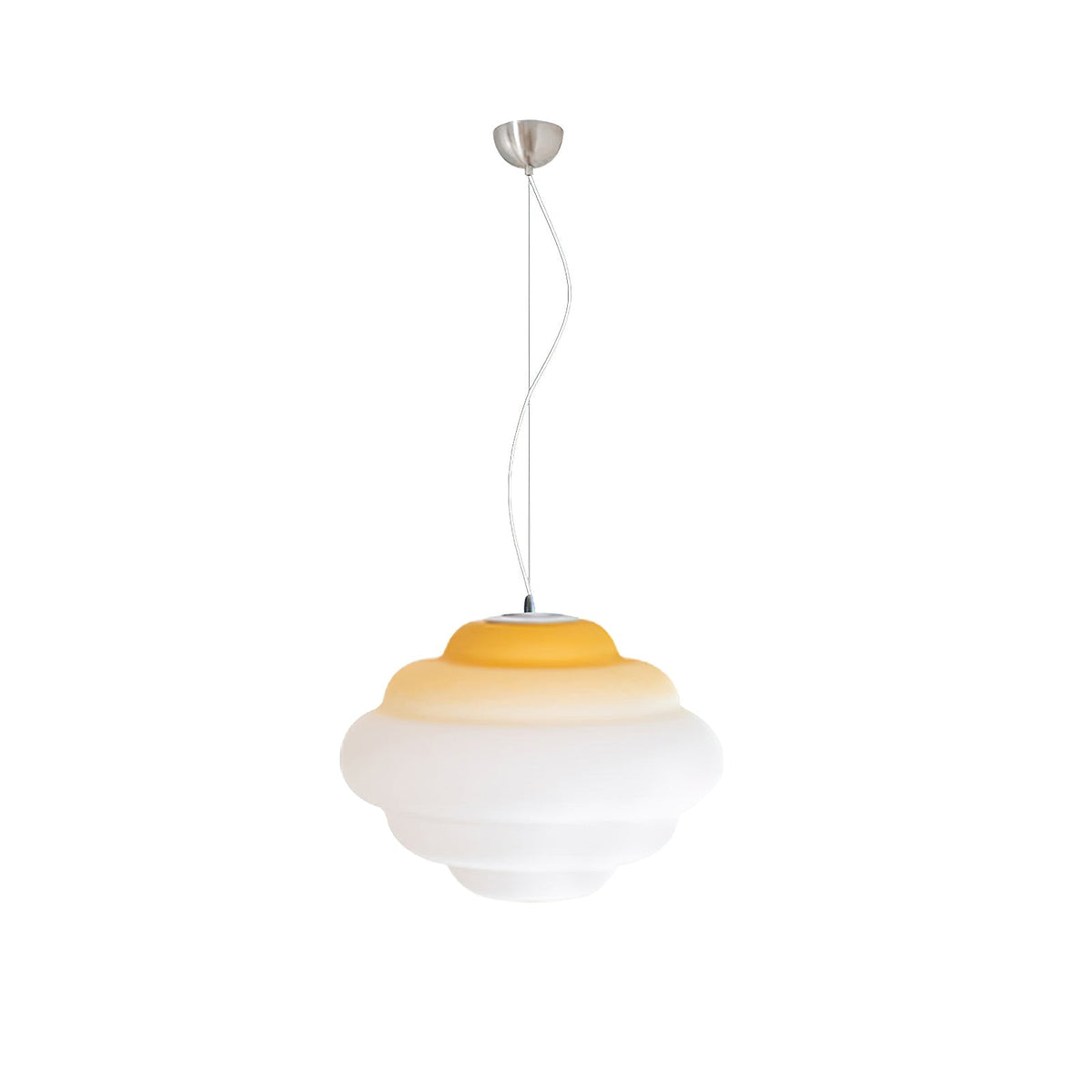 Eurvenara Premium Noordse kunst hanglamp met wolkig glas