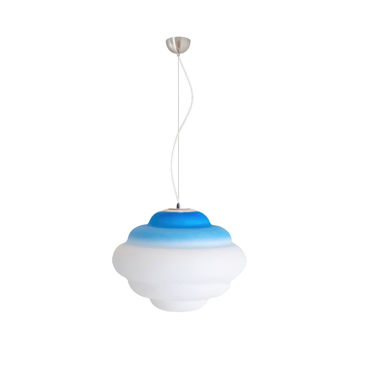 Eurvenara Premium Noordse kunst hanglamp met wolkig glas