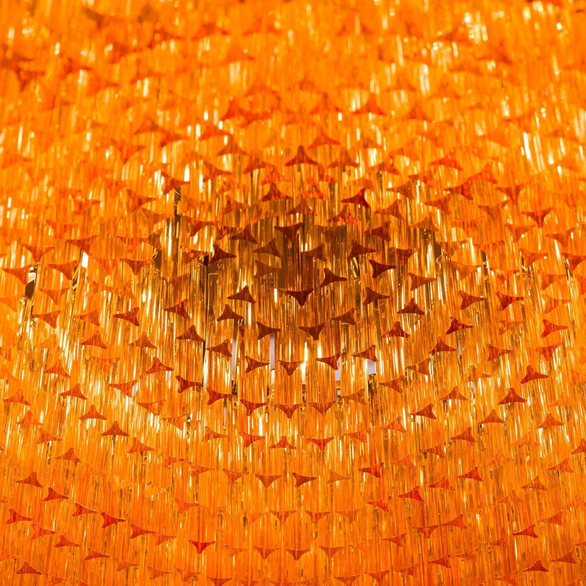 Maren Kroonluchter Tromvormig Amberkleurig glas