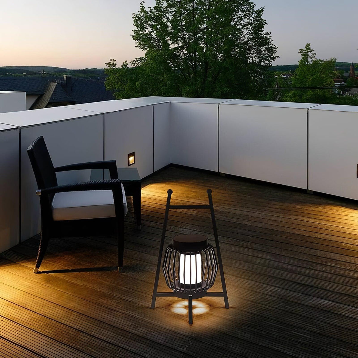 Vithair Oriental vloerlamp van hout voor buiten