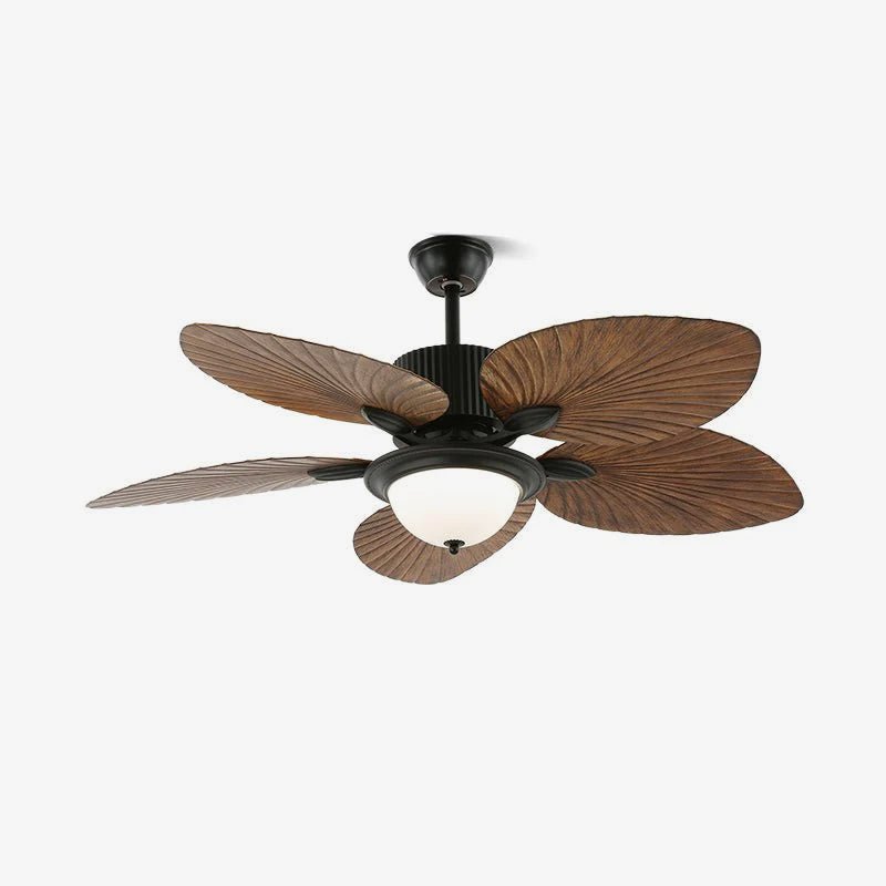 Virel Tropical hout plafondventilator met verlichting