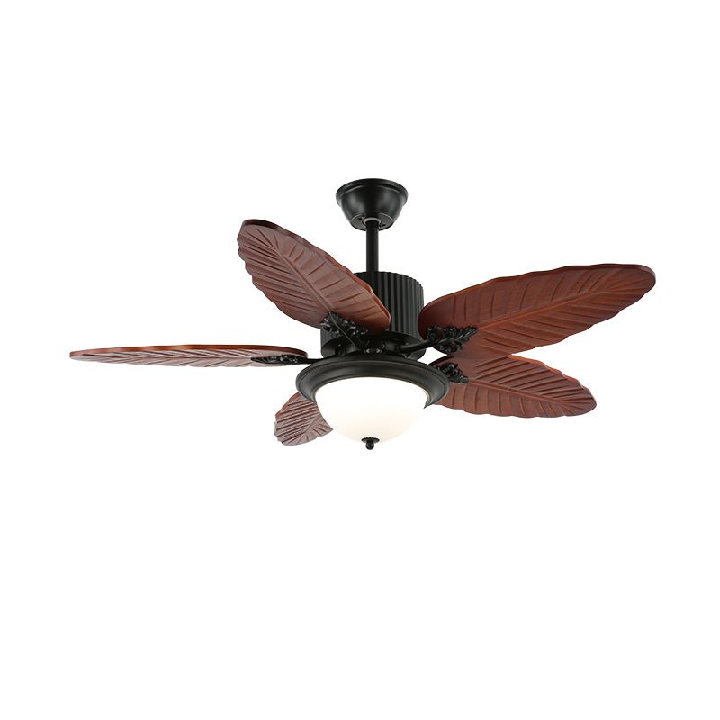 Syleelle Tropisch Hout glas Plafondventilator met Verlichting
