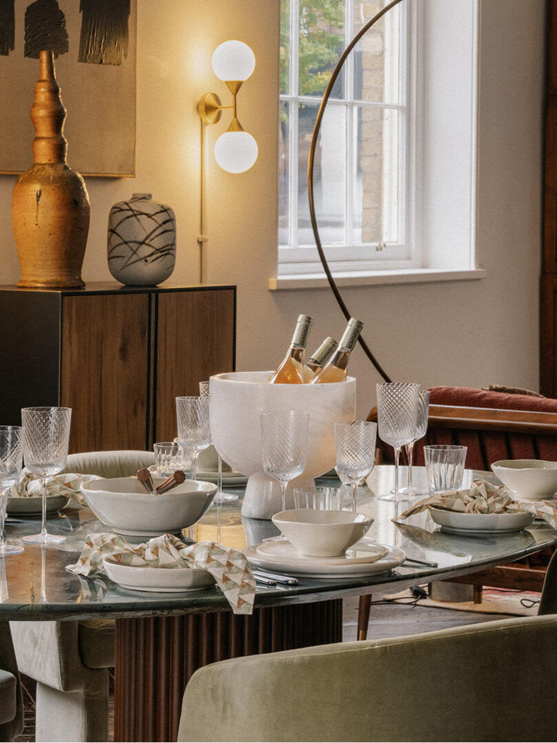 Flima elegante sculpturale decoratieve interieurbak van groen marmer