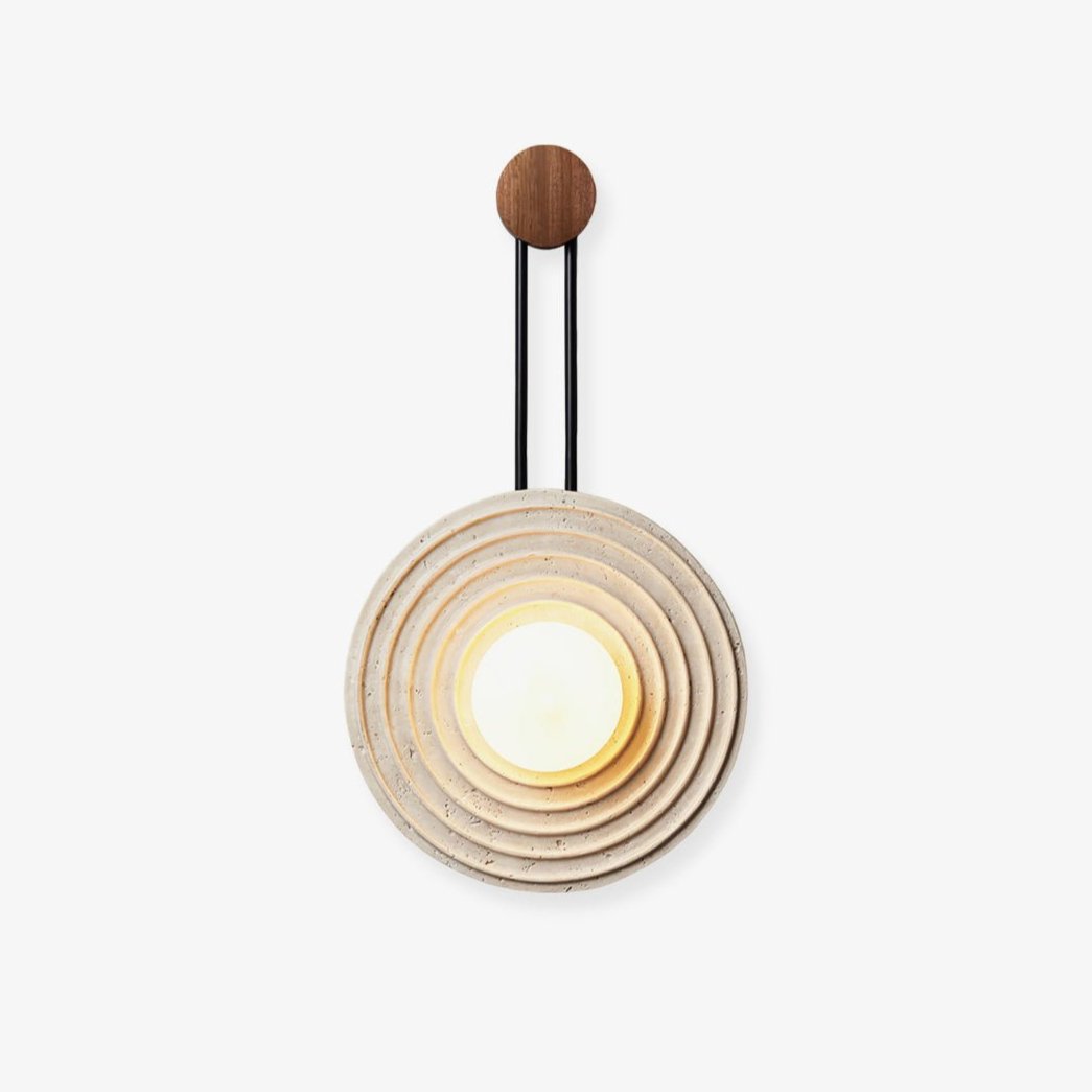 Isoror Spiral-Ring travertin wandlamp