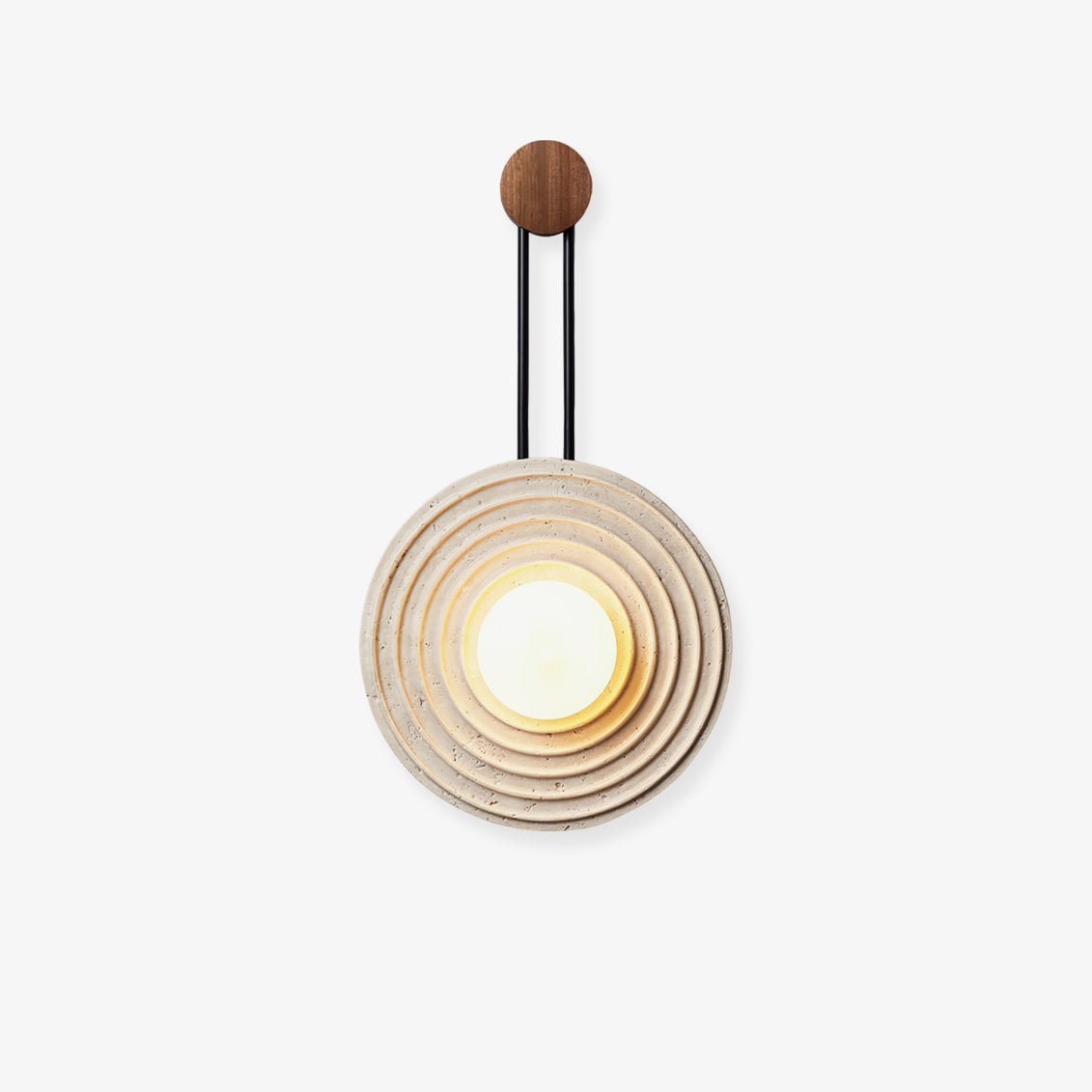 Isoror Spiral-Ring travertin wandlamp