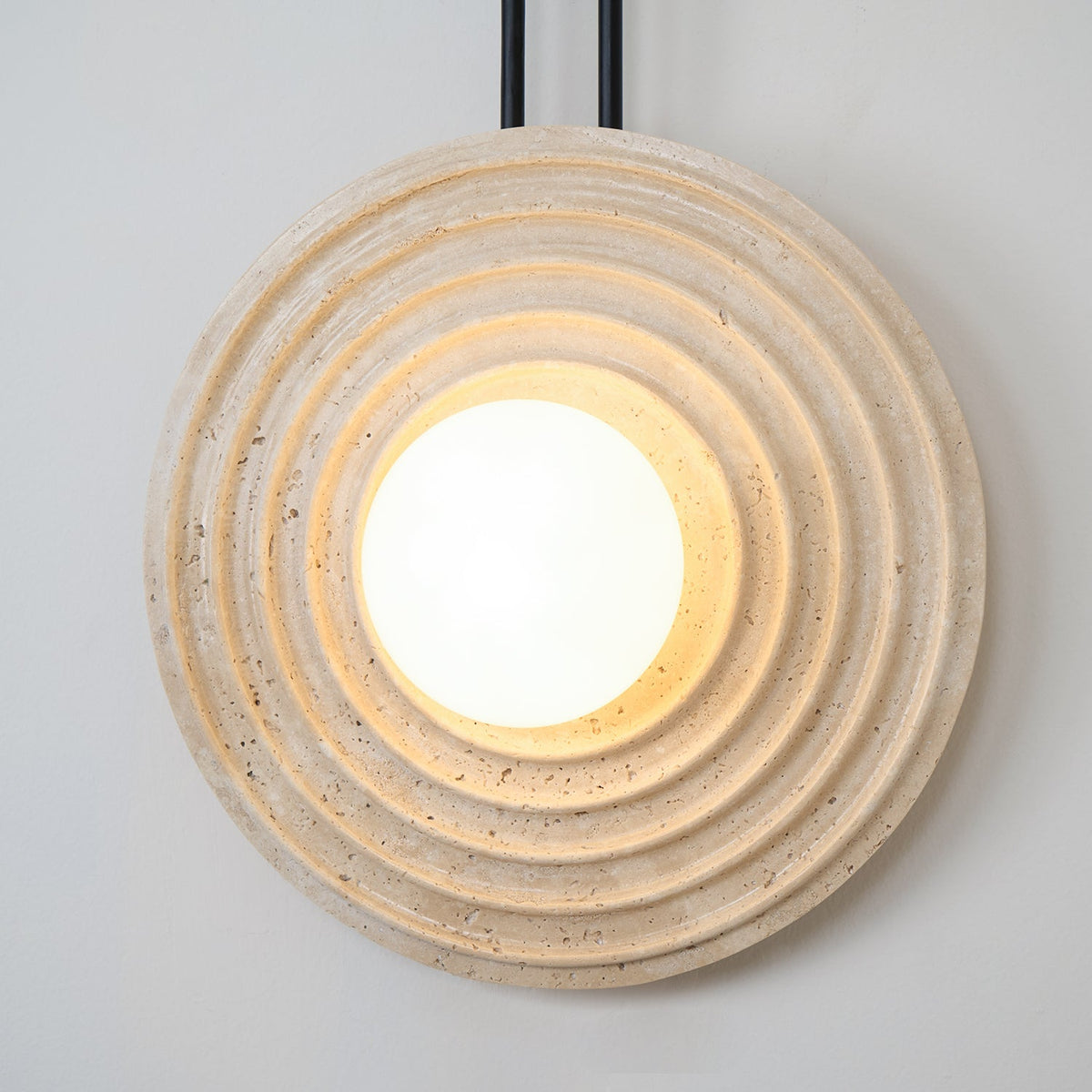 Isoror Spiral-Ring travertin wandlamp