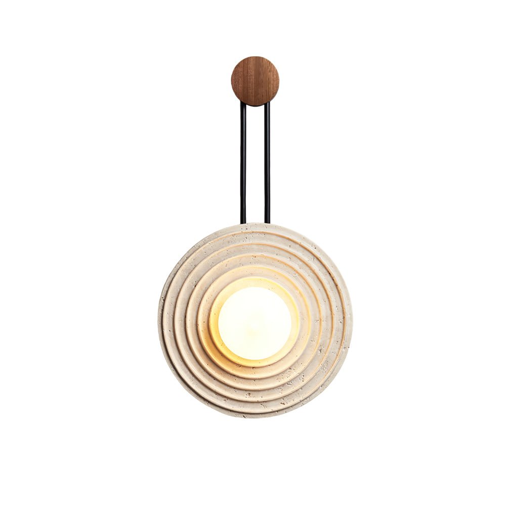 Isoror Spiral-Ring travertin wandlamp