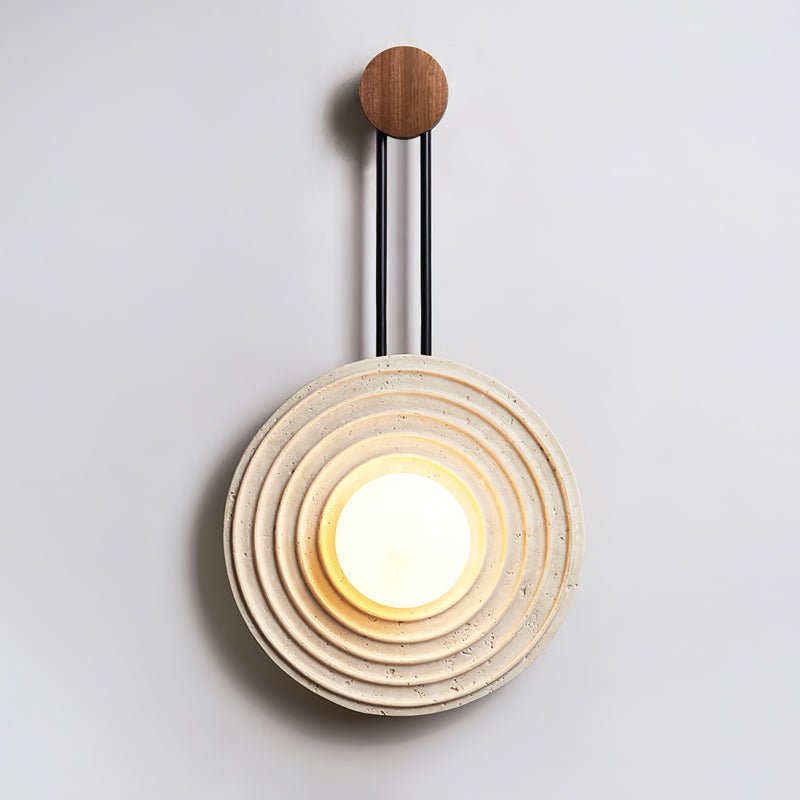 Isoror Spiral-Ring travertin wandlamp