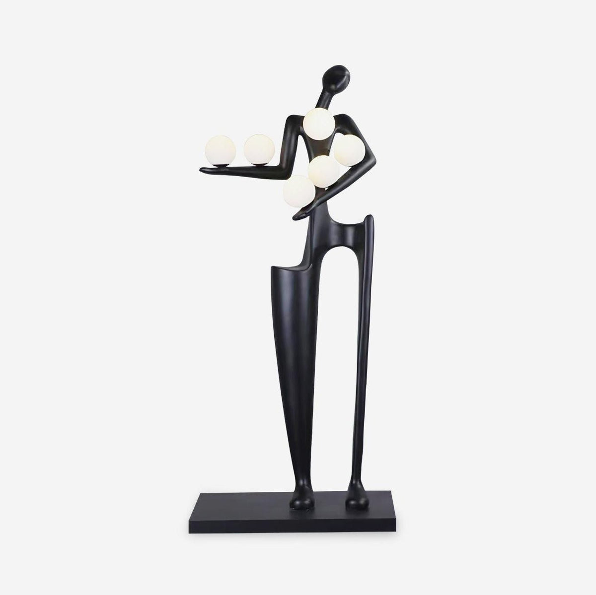 Viraeette kunststof vloerlamp in artistiek ontwerp