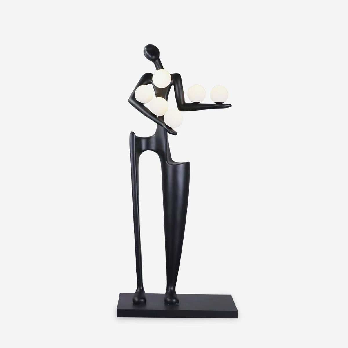 Viraeette kunststof vloerlamp in artistiek ontwerp
