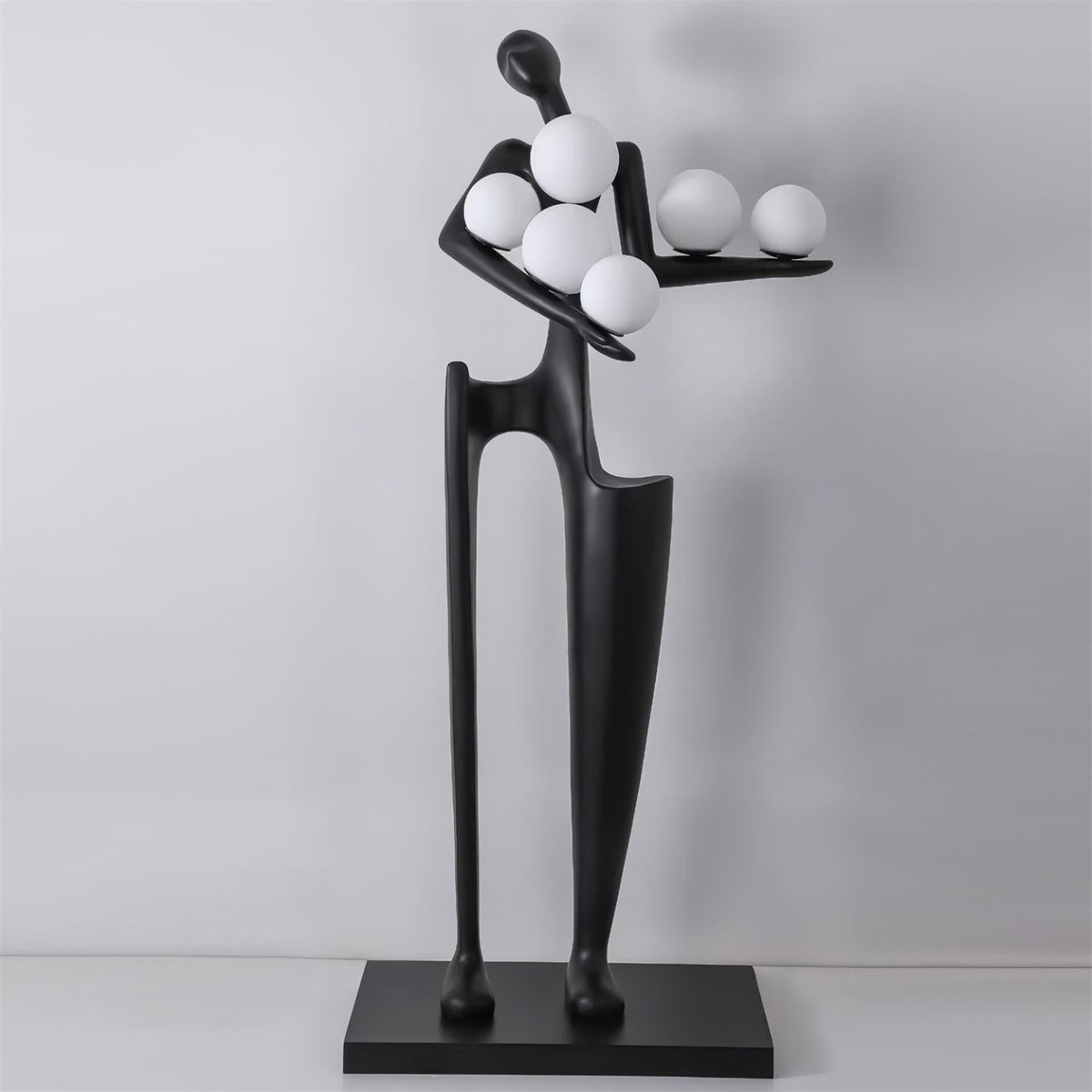 Viraeette kunststof vloerlamp in artistiek ontwerp