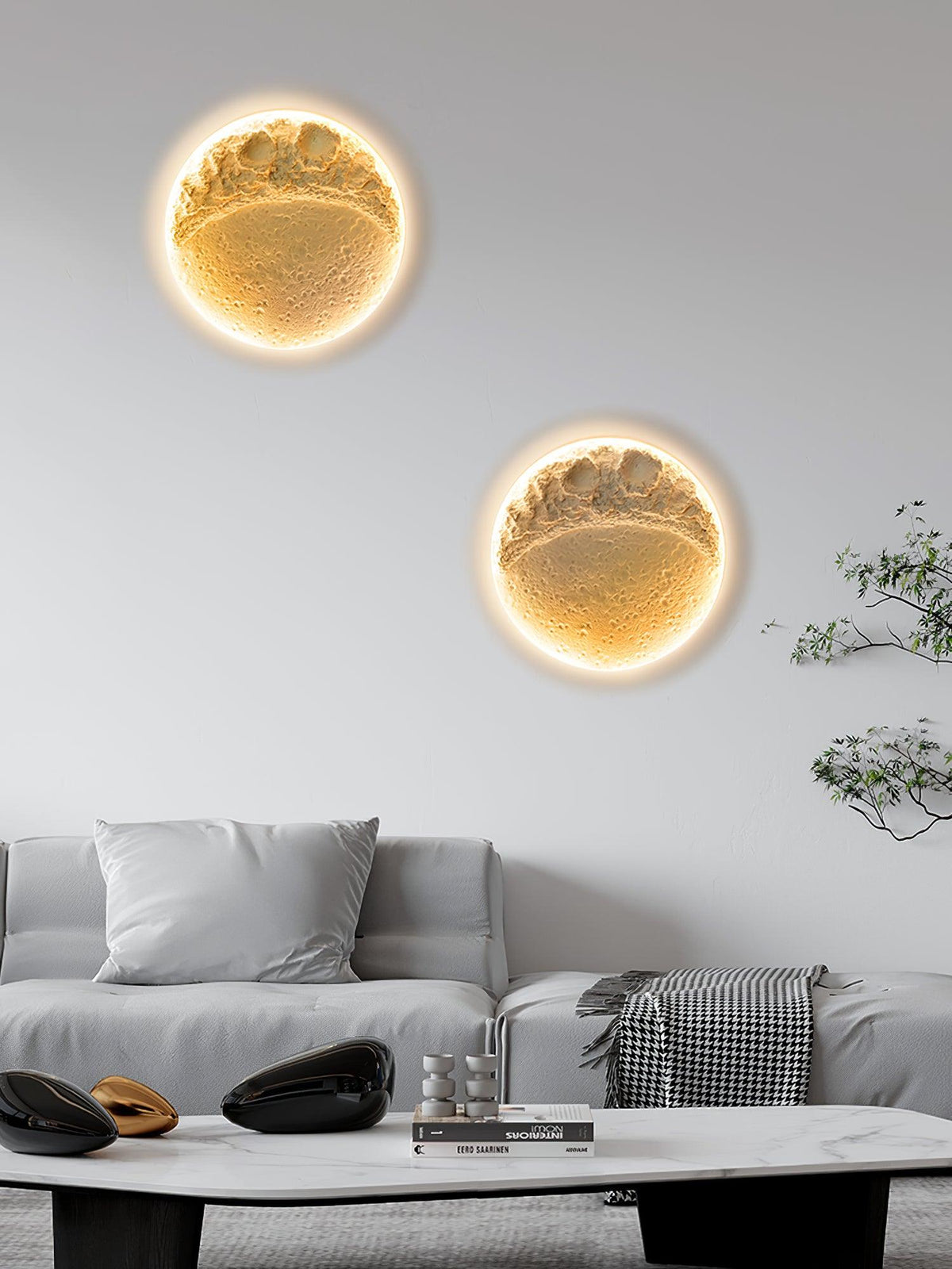 Elaisaine wandlamp Gips Maan