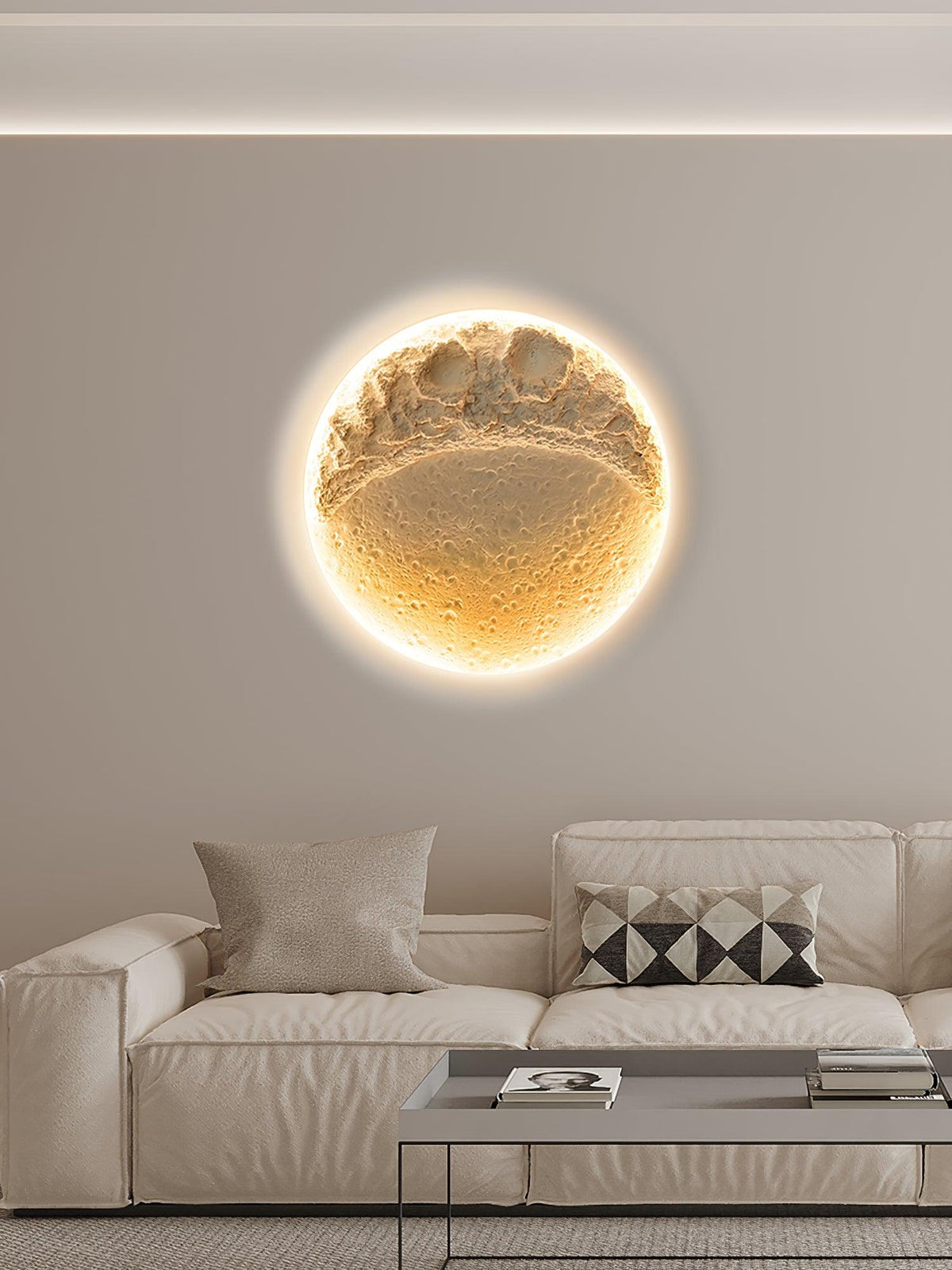 Elaisaine wandlamp Gips Maan
