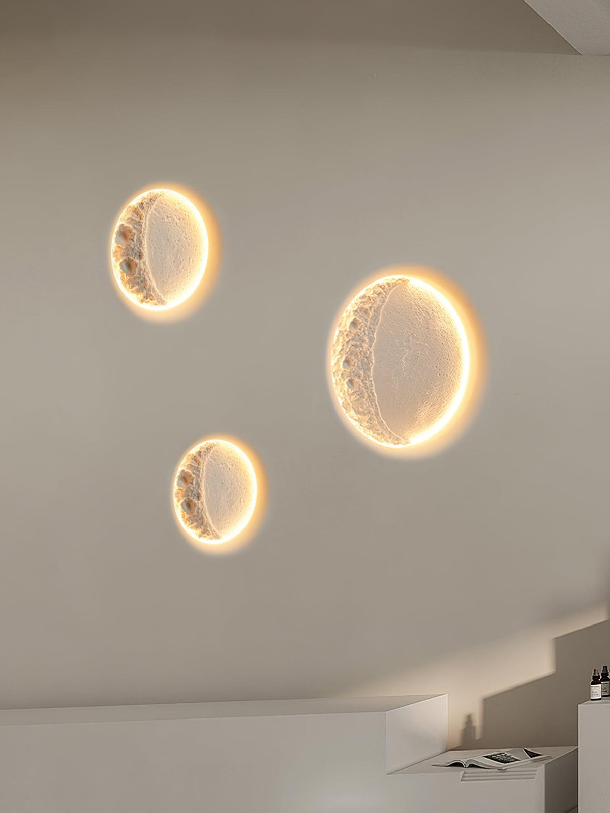 Elaisaine wandlamp Gips Maan
