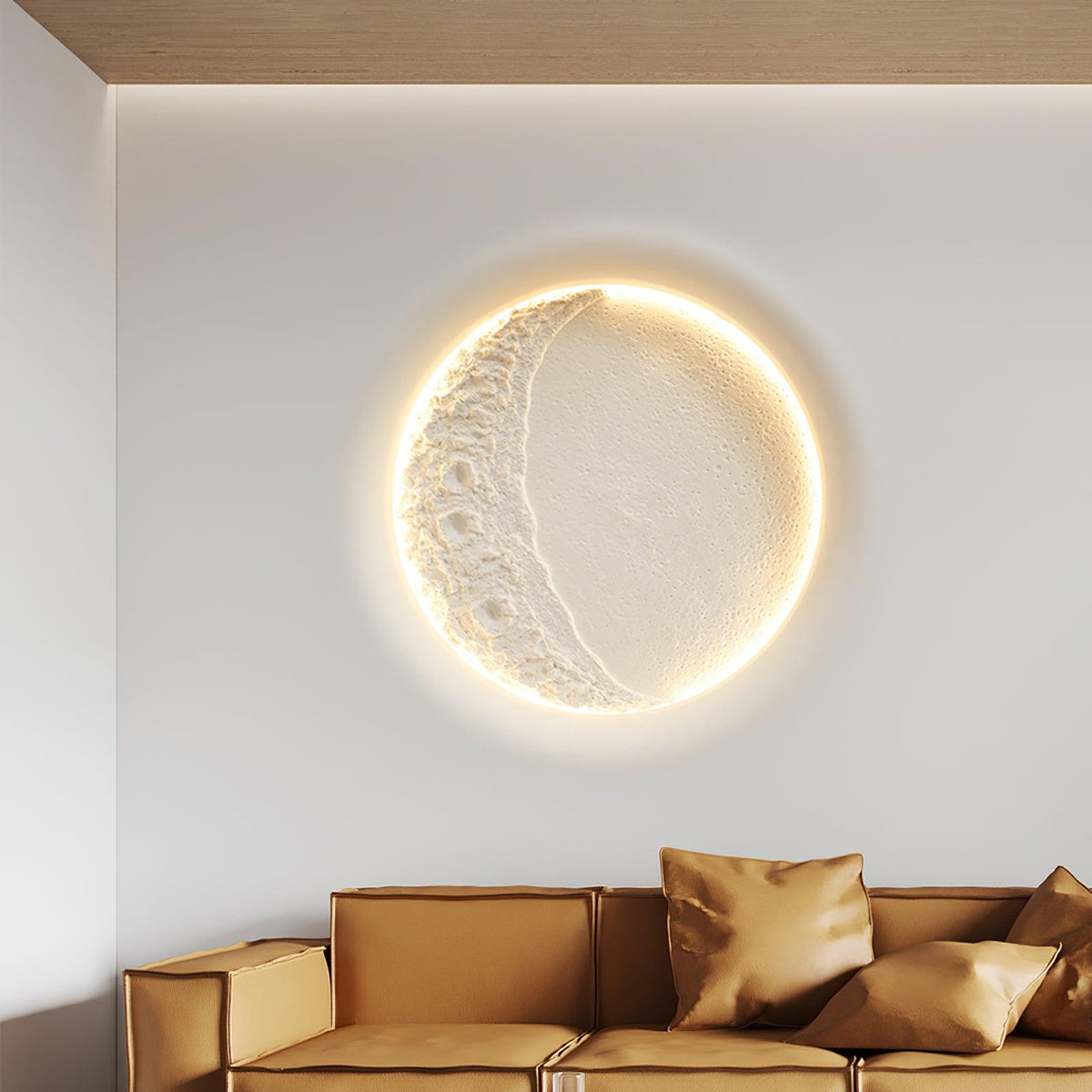 Elaisaine wandlamp Gips Maan