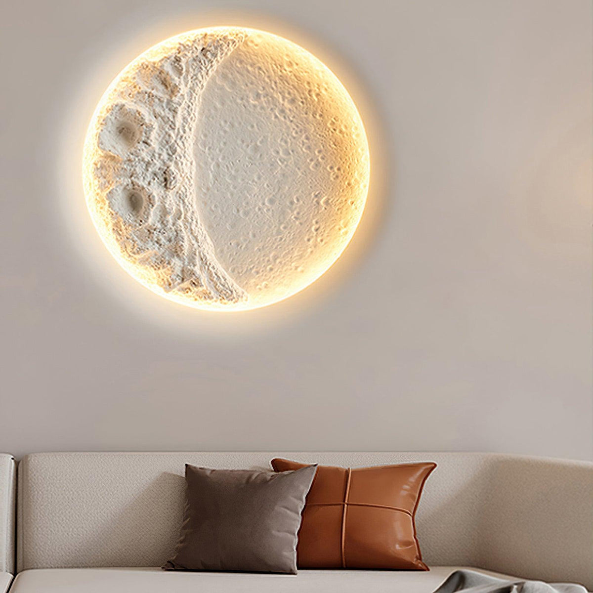 Elaisaine wandlamp Gips Maan