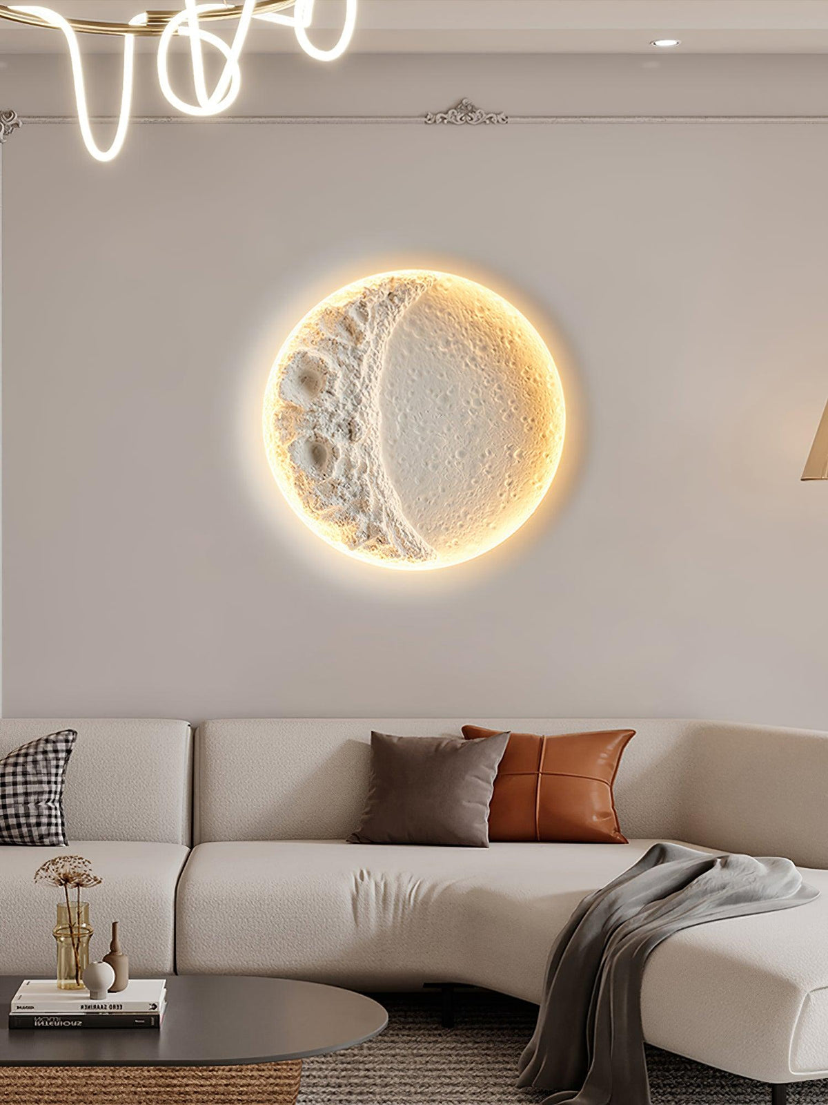 Elaisaine wandlamp Gips Maan