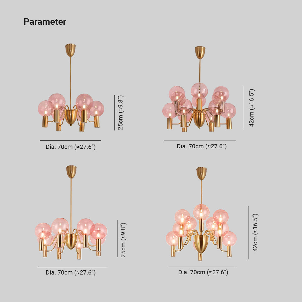 Valentina Moderne LED Kroonluchter Metaal Glas Woonkamer