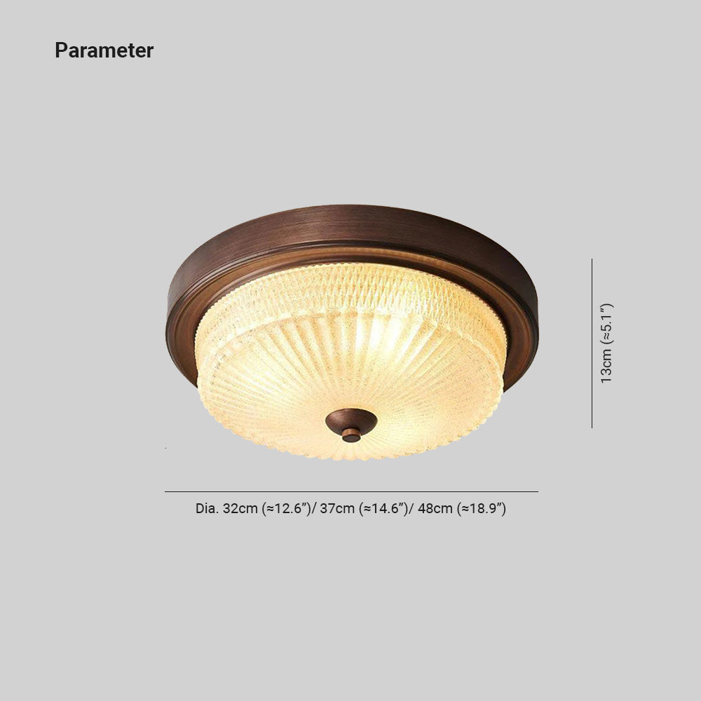 Alessio Vintage Ronde Inbouwmontage Plafondlamp Glas Slaapkamer