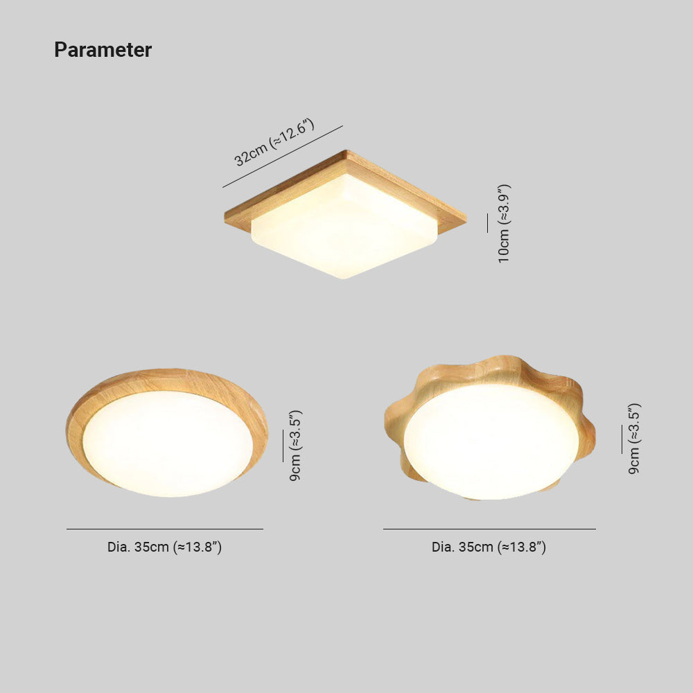 Ozawa Modern Eenvoudig Inbouwmontage Plafondlamp Hout Acryl Eetkamer