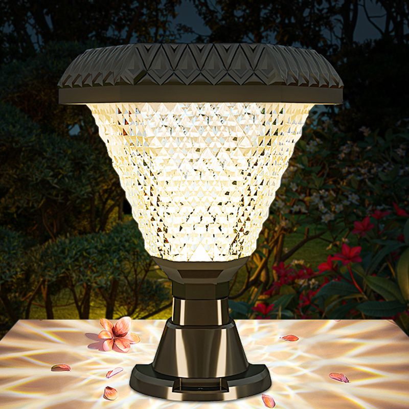 Riley Moderne Vierkant/Hexagon Zonne Energie Buitenlamp Acryl Zwart Tuin/Stoeprand/Balkon