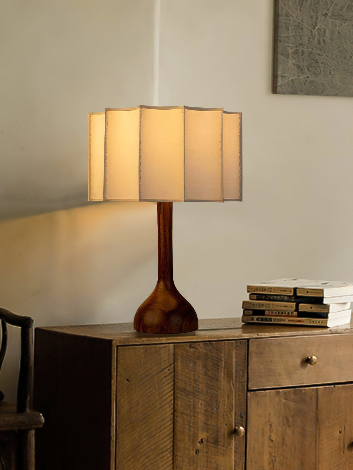 Livenq Houten Stoffen Retro tafellamp