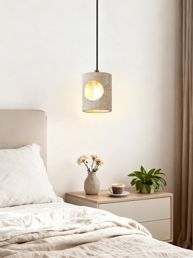 Ula hanglamp met gele travertin