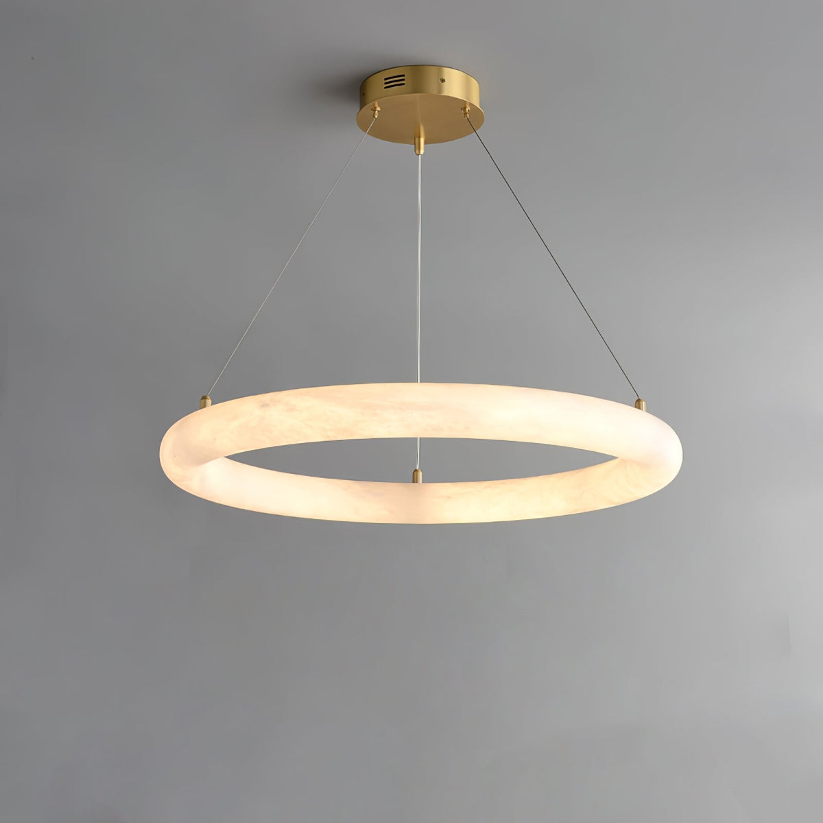 Erzorila ronde albasten hanglamp met goudkleurige accenten