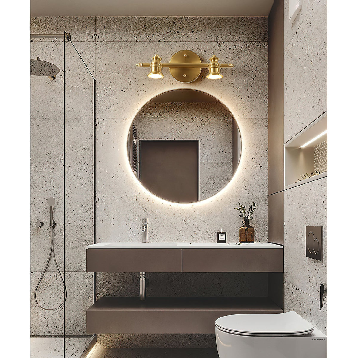 Corten messing wandlamp