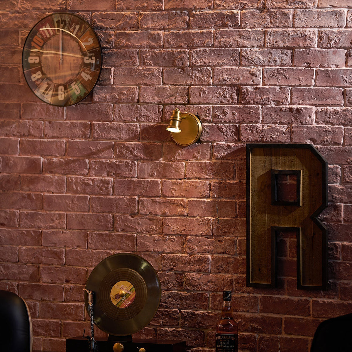Corten messing wandlamp