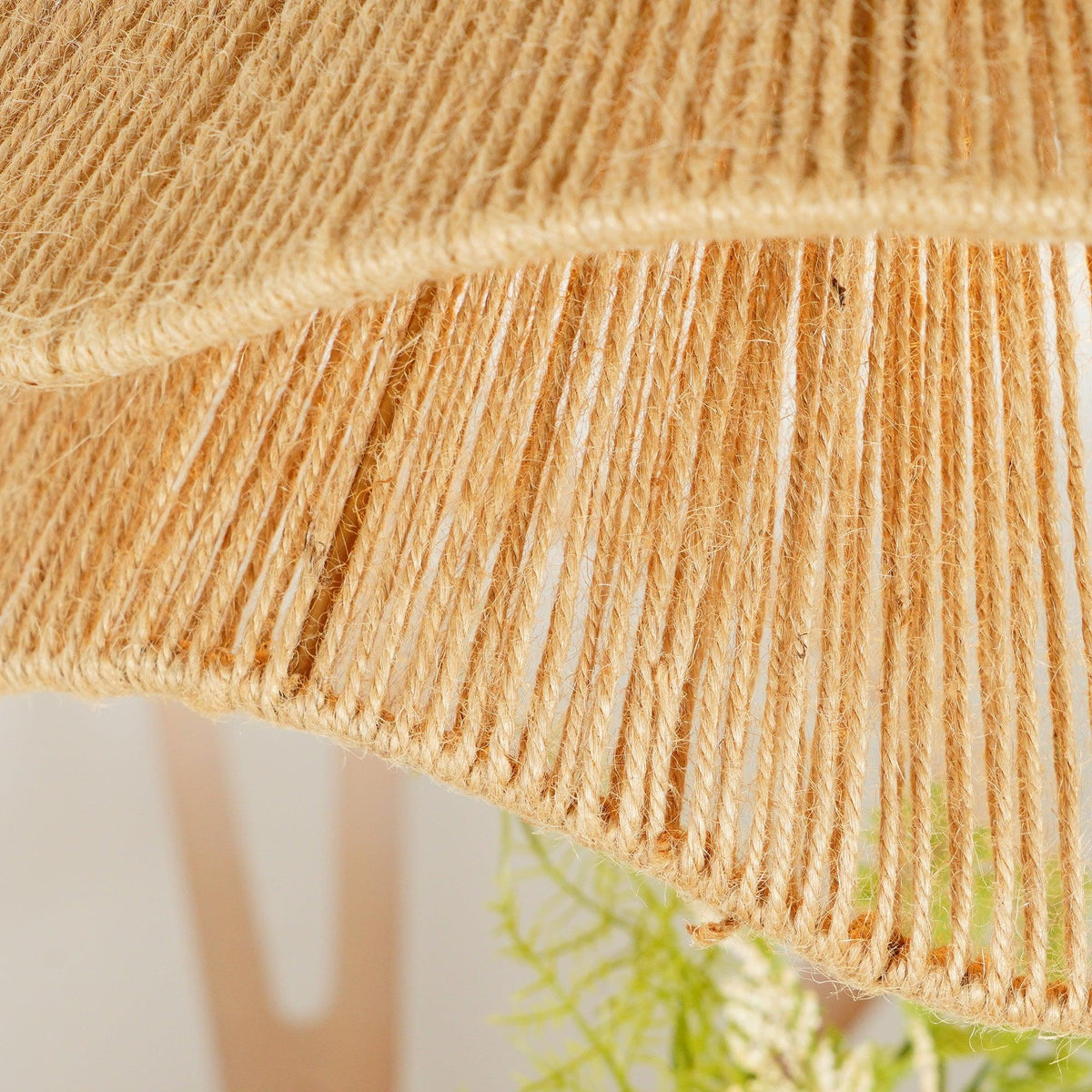 Avenaenne hanglamp handgemaakt strooien hoed dubbele laag