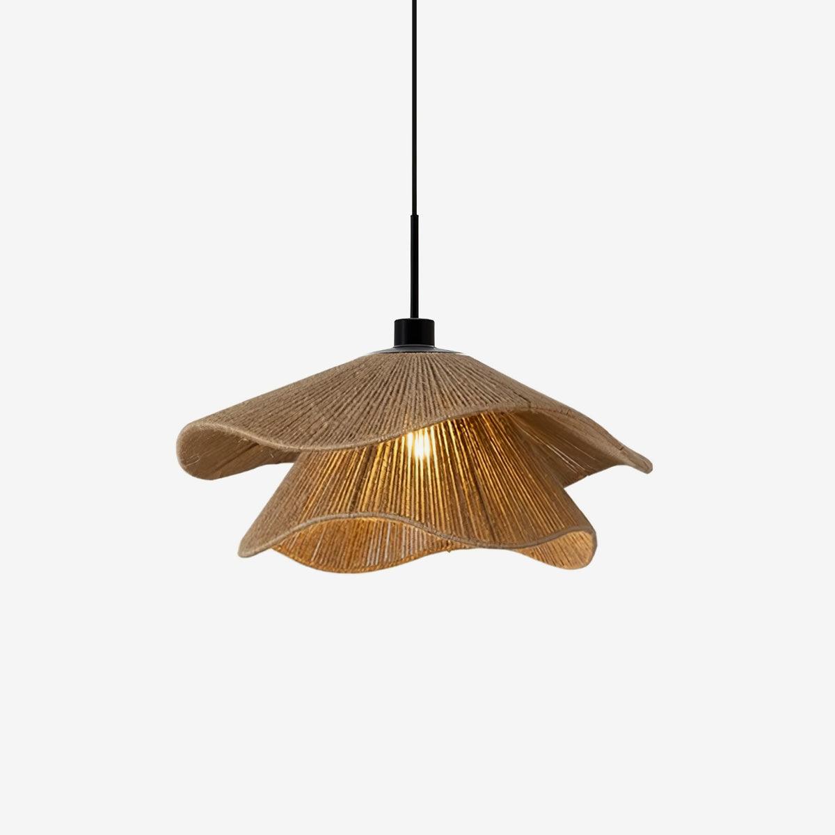 Avenaenne hanglamp handgemaakt strooien hoed dubbele laag