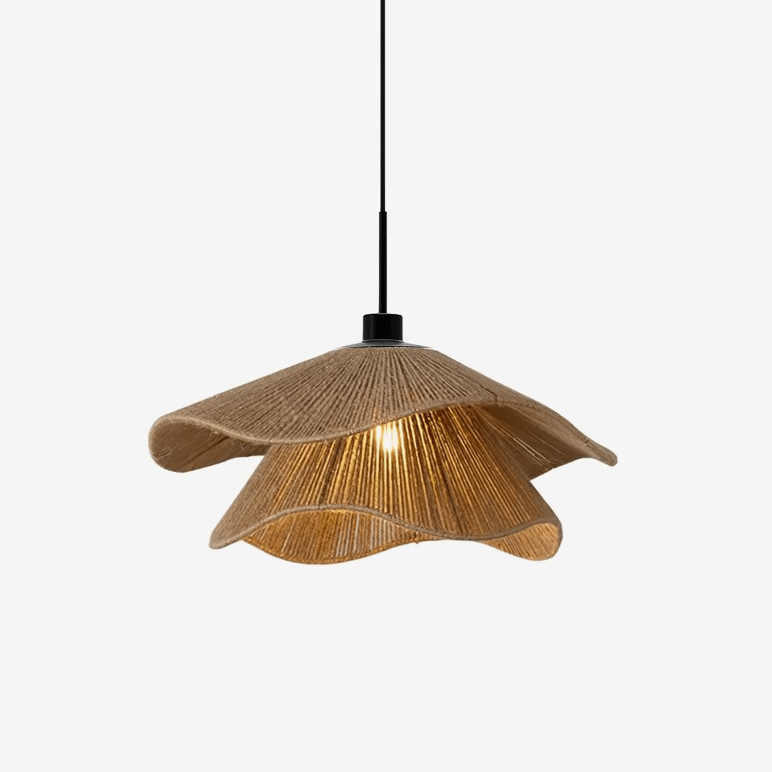 Avenaenne hanglamp handgemaakt strooien hoed dubbele laag