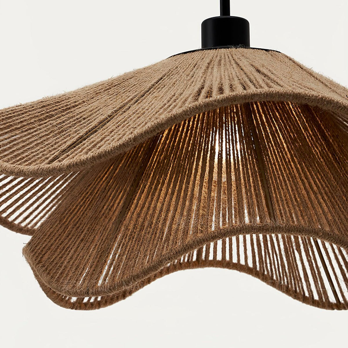 Avenaenne hanglamp handgemaakt strooien hoed dubbele laag