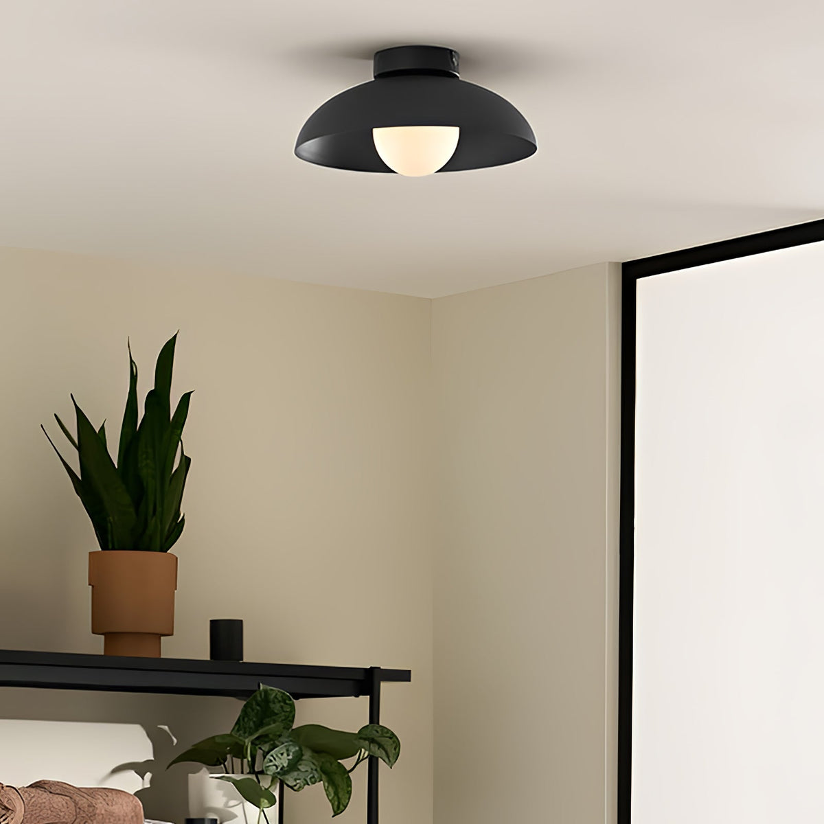 Zontes Noordse kunst koepelvormige glas plafondlamp
