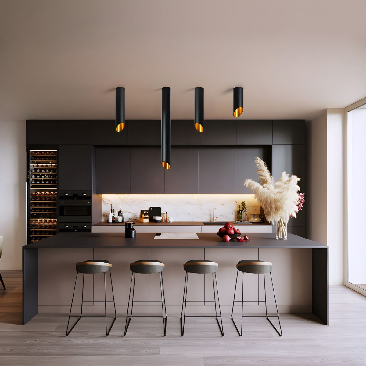 Mirinel Moderne minimalistische buisplafondlamp naar beneden
