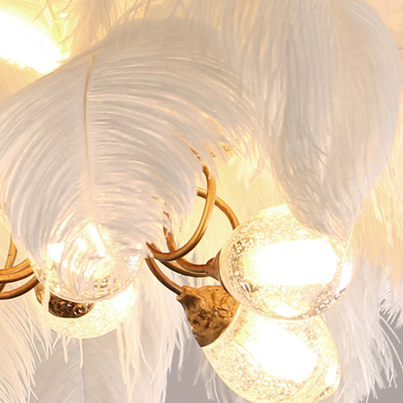 O'Moore Scandinavische Luxe Hanglampen Messing Veren Slaapkamer